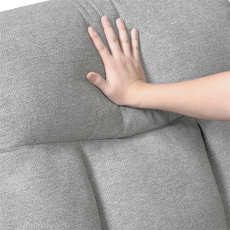 Pemberly Row Chenille Double Reclining Loveseat with Tab Pull 300 lb Cap in Gray