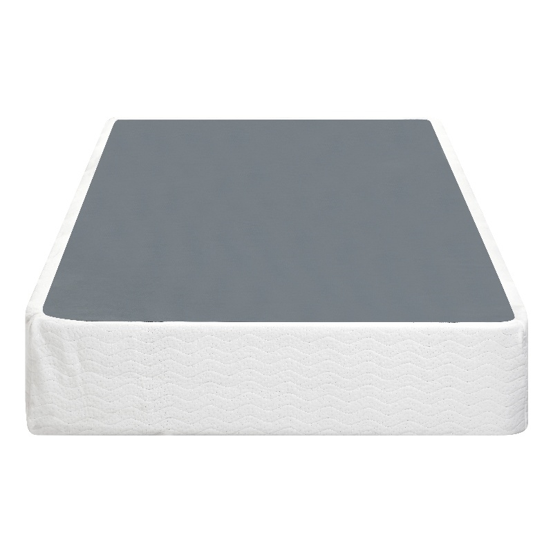 Pemberly Row Twin Size 9 Inch Steel Mattress Foundation with 12 Slats in White