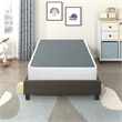 Pemberly Row Twin Size 9 Inch Steel Mattress Foundation with 12 Slats in White