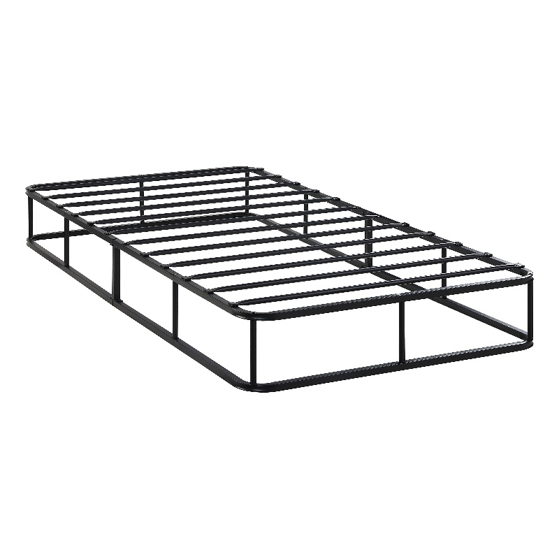 Pemberly Row Twin Size 9 Inch Steel Mattress Foundation with 12 Slats in White