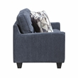 Pemberly Row Chenille Sofa and Loveseat Set with Reversible Cushions in Blue