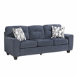 Pemberly Row Chenille Sofa and Loveseat Set with Reversible Cushions in Blue