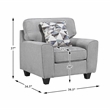Pemberly Row Chenille 3-Piece Sofa Loveseat and Chair Set with Pillows in Gray