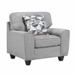 Pemberly Row Chenille 3-Piece Sofa Loveseat and Chair Set with Pillows in Gray