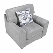 Pemberly Row Chenille 3-Piece Sofa Loveseat and Chair Set with Pillows in Gray