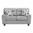 Pemberly Row Chenille 3-Piece Sofa Loveseat and Chair Set with Pillows in Gray