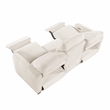 Pemberly Row Chenille Power Reclining Sofa and Loveseat Set with USB in Beige
