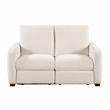 Pemberly Row Chenille Power Reclining Sofa and Loveseat Set with USB in Beige