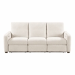 Pemberly Row Chenille Power Reclining Sofa and Loveseat Set with USB in Beige