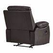 Pemberly Row Faux Leather Manual Reclining Chair with Pillow-Top Arms in Brown