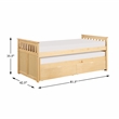 Pemberly Row Wood Twin Over Twin Bed with Trundle & Storage Boxes - Natural Pine
