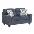 Pemberly Row Chenille 3-Piece Sofa Loveseat and Chair Set with Pillows in Blue