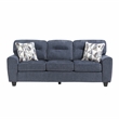 Pemberly Row Chenille 3-Piece Sofa Loveseat and Chair Set with Pillows in Blue