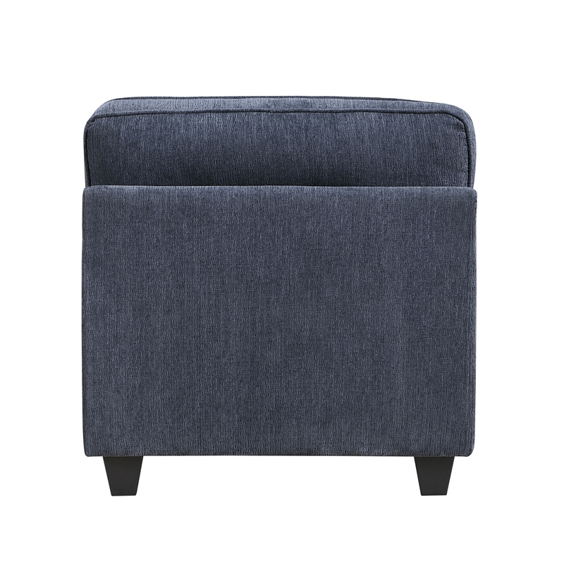 Pemberly Row Chenille 3-Piece Sofa Loveseat and Chair Set with Pillows in Blue