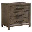 Pemberly Row 3-Drawer Mindy Veneer Nightstand with Ball Bearing Glides in Walnut