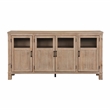 Pemberly Row Acacia Veneer Dining Server with Glass Door Cabinets in Light Oak