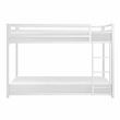 Pemberly Row Twin Over Twin Metal Bunk Bed with Ladder in White