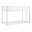 Pemberly Row Twin Over Twin Metal Bunk Bed with Ladder in White
