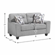Pemberly Row Chenille Sofa and Loveseat Set with Reversible Cushions in Gray