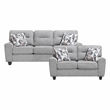 Pemberly Row Chenille Sofa and Loveseat Set with Reversible Cushions in Gray