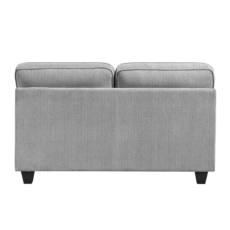 Pemberly Row Chenille Sofa and Loveseat Set with Reversible Cushions in Gray