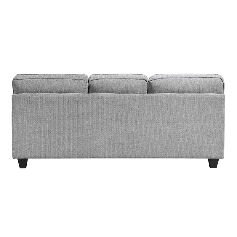 Pemberly Row Chenille Sofa and Loveseat Set with Reversible Cushions in Gray