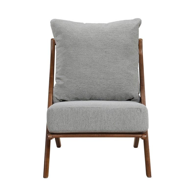Pemberly Row Chenille Accent Chair with Rubberwood Frame and Reversible Cushions