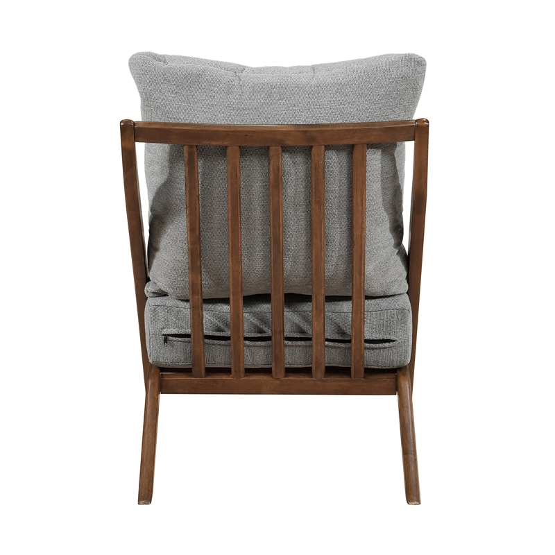 Pemberly Row Chenille Accent Chair with Rubberwood Frame and Reversible Cushions