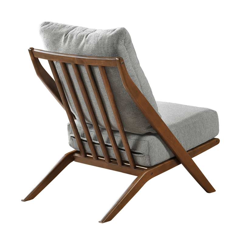 Pemberly Row Chenille Accent Chair with Rubberwood Frame and Reversible Cushions