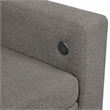 Pemberly Row Boucle Loveseat with Pull-Out Bed USB Charging & Shelves in Brown