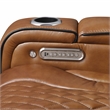 Pemberly Row Top-Grain Leather Power Reclining Sofa and Loveseat Set in Brown
