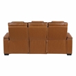 Pemberly Row Top-Grain Leather Power Reclining Sofa and Loveseat Set in Brown