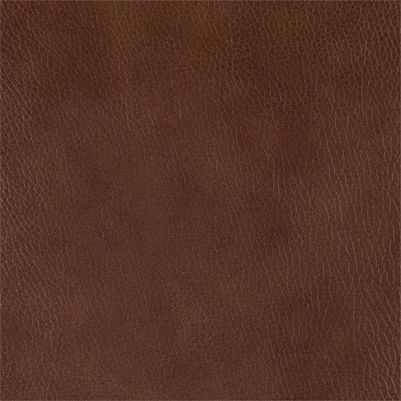 Pemberly Row Top-Grain Leather 2-Piece Sofa Set with Nailhead Trim in Brown
