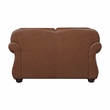 Pemberly Row Top-Grain Leather 2-Piece Sofa Set with Nailhead Trim in Brown