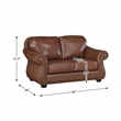 Pemberly Row Top-Grain Leather 2-Piece Sofa Set with Nailhead Trim in Brown