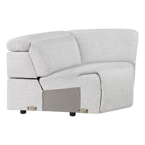 Pemberly Row Chenille Rounded Modular Corner Seat with Pocket Coils in Cloud