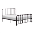 Pemberly Row Full Metal Platform Bed with Traditional Accents in Dark Bronze