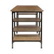 Pemberly Row Metal Counter Height Writing Desk with 6 Shelves in Brown and Black