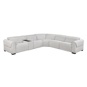 Pemberly Row Chenille 6-Piece Modular Power Reclining Sectional in Cloud