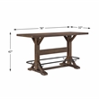 Pemberly Row Acacia Veneer Pub Height Table with Metal Footrest in Brown