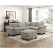 Pemberly Row Chenille Ottoman with Foam Padding and Pocket Coils in Dark Pewter