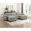Pemberly Row Chenille Ottoman with Foam Padding and Pocket Coils in Dark Pewter