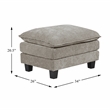 Pemberly Row Chenille Ottoman with Foam Padding and Pocket Coils in Dark Pewter
