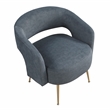 Pemberly Row Velvet Accent Chair with Gold Metal Legs & Curved Back in Dark Gray