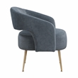 Pemberly Row Velvet Accent Chair with Gold Metal Legs & Curved Back in Dark Gray