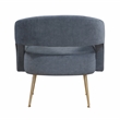 Pemberly Row Velvet Accent Chair with Gold Metal Legs & Curved Back in Dark Gray