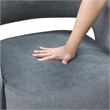 Pemberly Row Velvet Accent Chair with Gold Metal Legs & Curved Back in Dark Gray