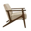 Pemberly Row Rubberwood Velvet Accent Chair with Dark Walnut Arms in Light Brown