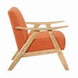 Pemberly Row Rubberwood Frame Textured Fabric Orange Accent Chair w/ Wire-Brush