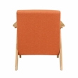 Pemberly Row Rubberwood Frame Textured Fabric Orange Accent Chair w/ Wire-Brush